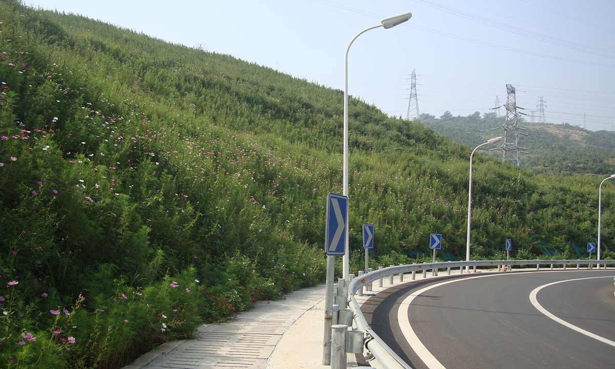 北京门头沟外环连接线边坡绿化